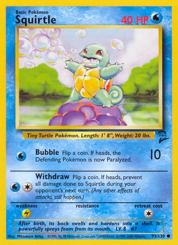 Squirtle — Base Set 2 #93 (Pokémon TCG card)