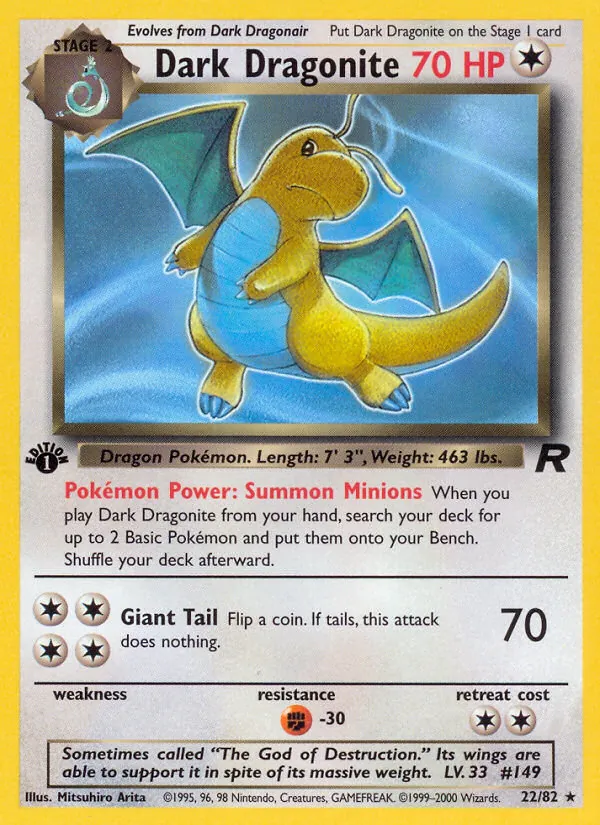 Dark Dragonite — Team Rocket #22 (Pokémon TCG card)
