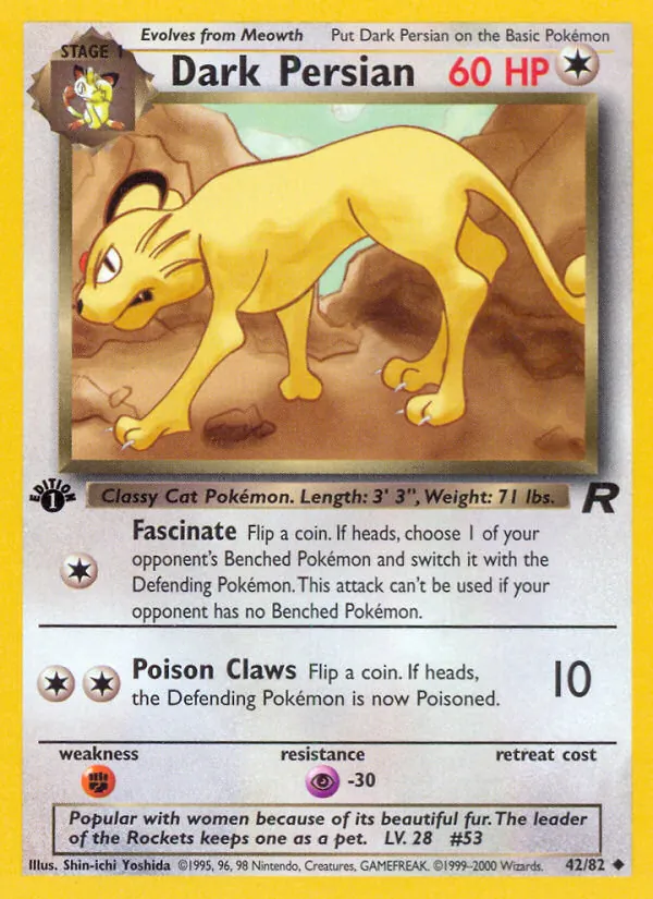 Dark Persian — Team Rocket #42 (Pokémon TCG card)