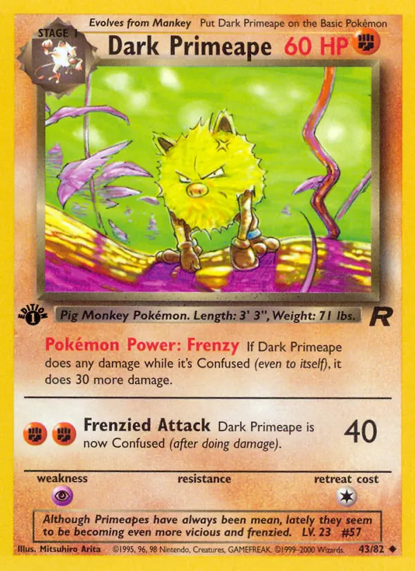 Dark Primeape — Team Rocket #43 (Pokémon TCG card)