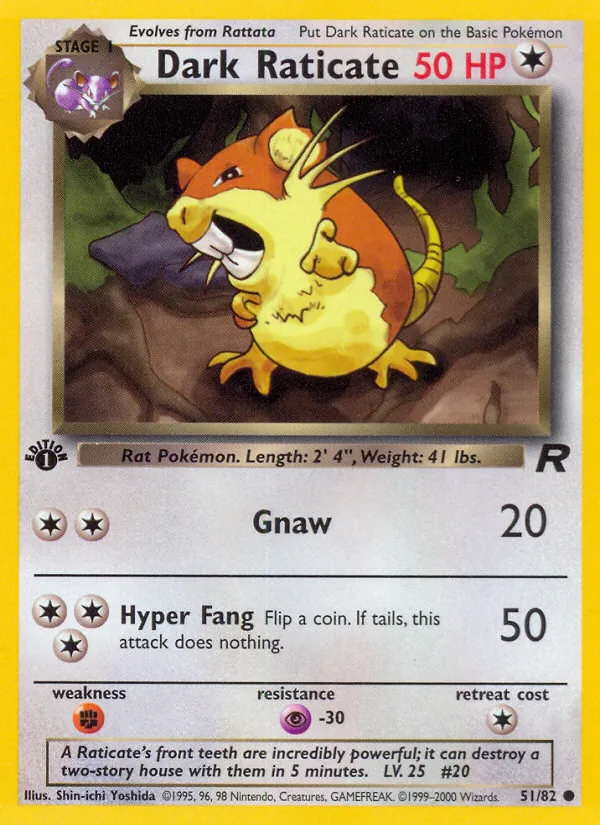 Dark Raticate — Team Rocket #51 (Pokémon TCG card)
