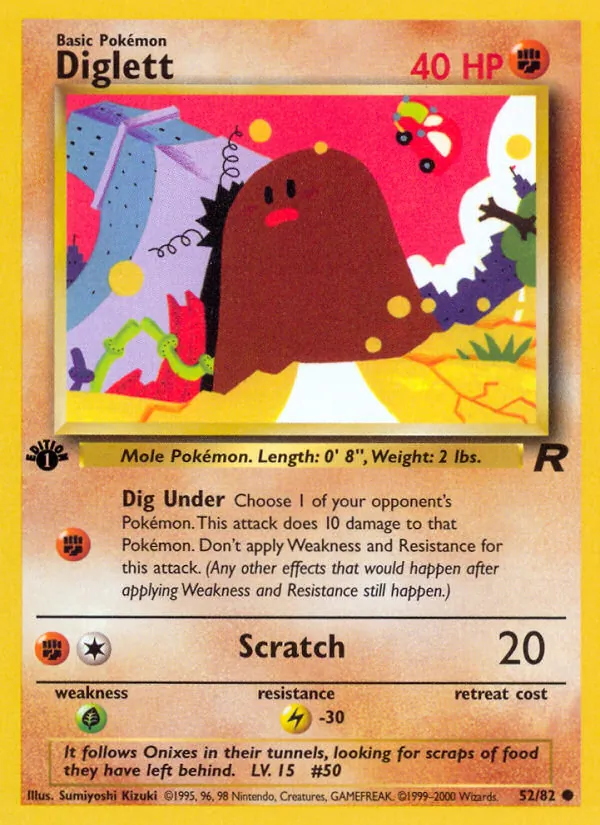 Diglett — Team Rocket #52 (Pokémon TCG card)
