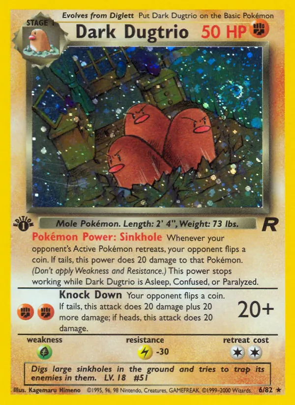 Dark Dugtrio — Team Rocket #6 (Pokémon TCG card)