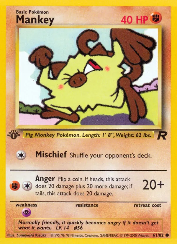 Mankey — Team Rocket #61 (Pokémon TCG card)