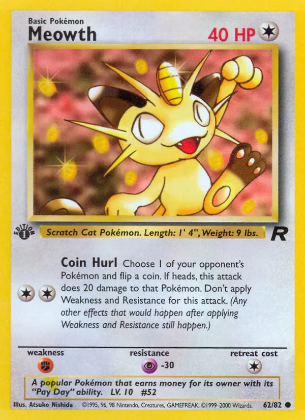 Meowth — Team Rocket #62 (Pokémon TCG card)