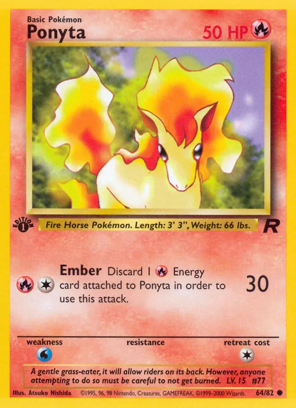 Ponyta — Team Rocket #64 (Pokémon TCG card)