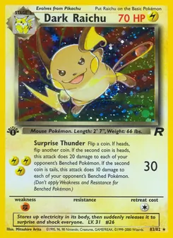 Dark Raichu (Team Rocket #83)