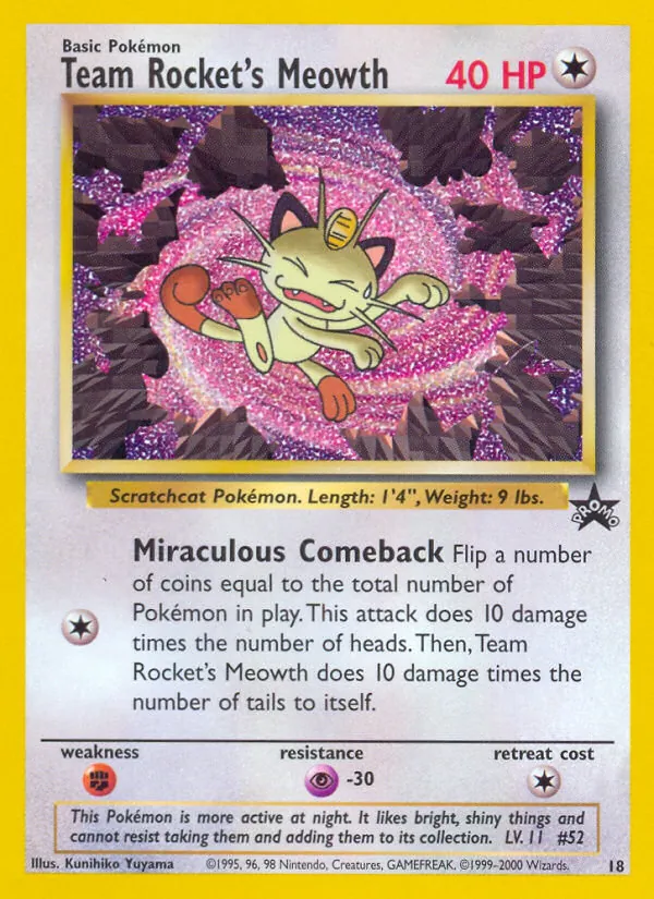 Team Rocket's Meowth — Wizards Black Star Promos #18 (Pokémon TCG card)