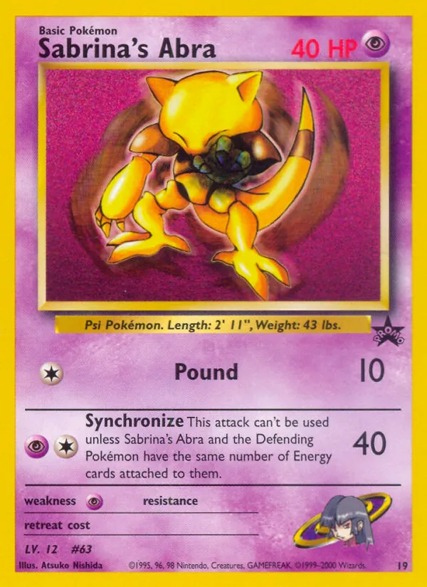 Sabrina's Abra — Wizards Black Star Promos #19 (Pokémon TCG card)