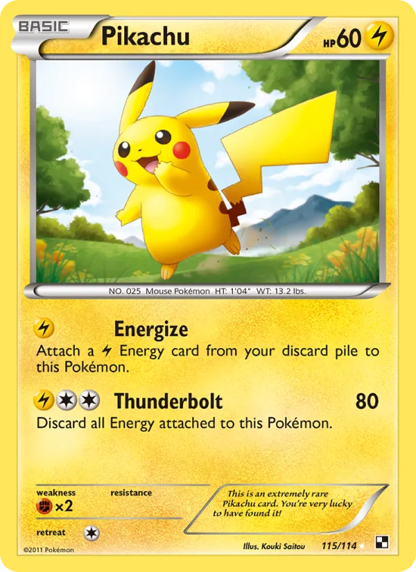 Pikachu — Black & White #115 (Pokémon TCG card)