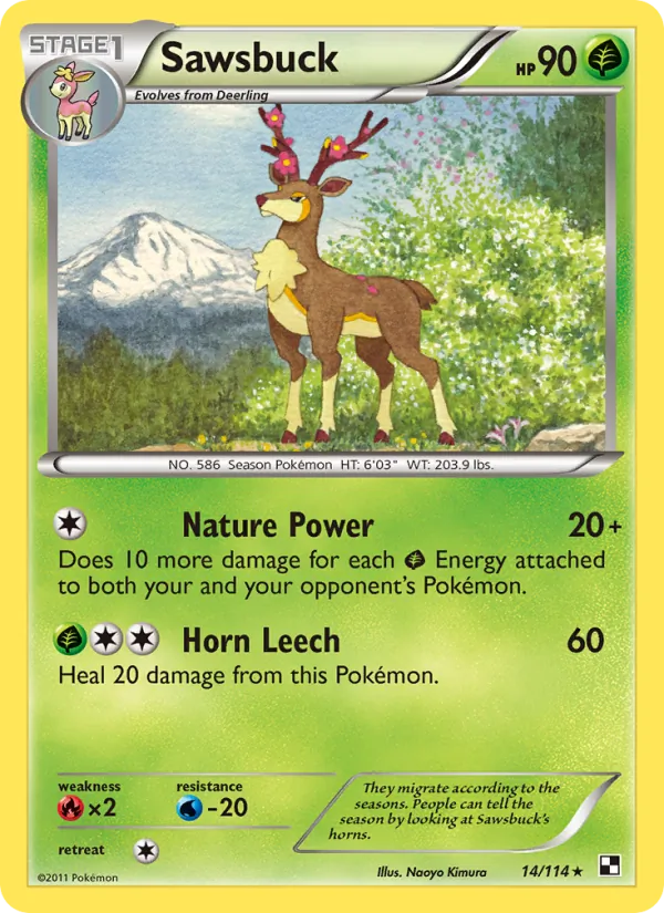Sawsbuck — Black & White #14 (Pokémon TCG card)