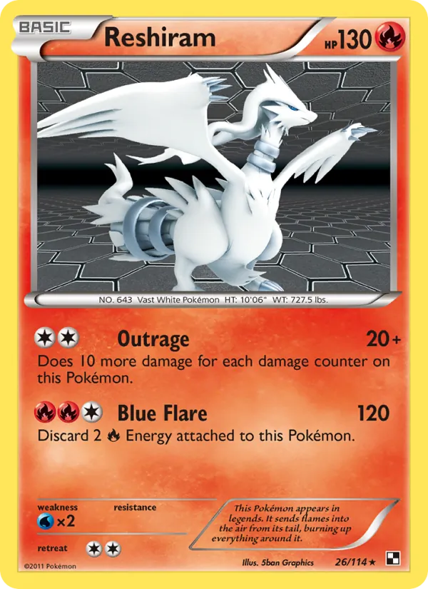 Reshiram — Black & White #26 (Pokémon TCG card)