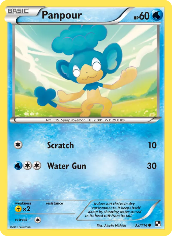 Panpour — Black & White #33 (Pokémon TCG card)
