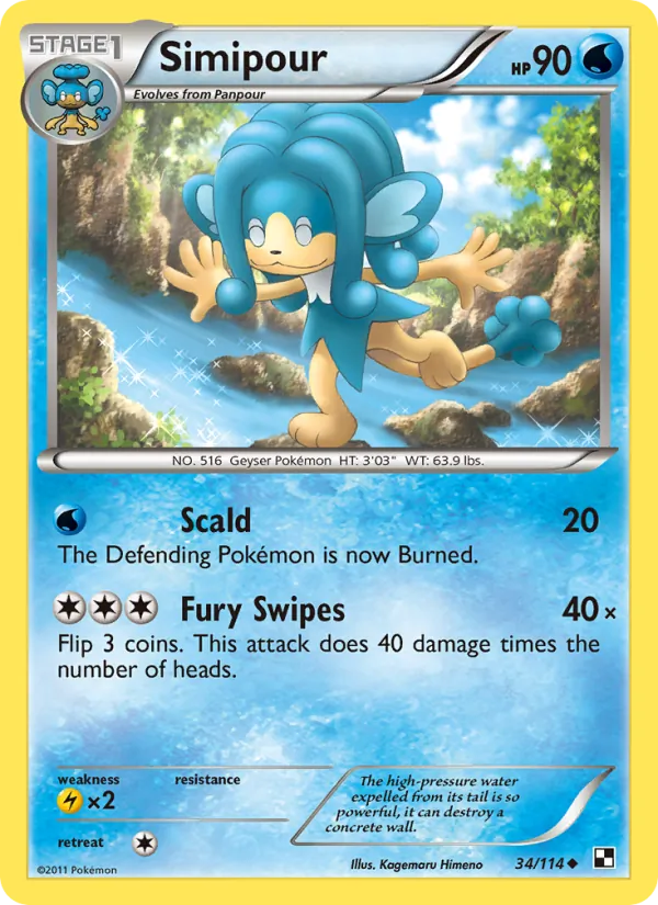 Simipour — Black & White #34 (Pokémon TCG card)