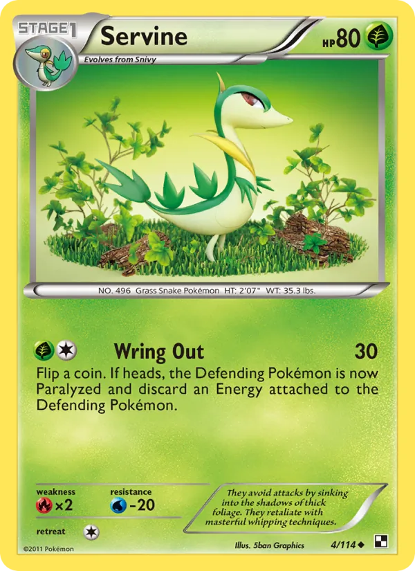 Servine — Black & White #4 (Pokémon TCG card)