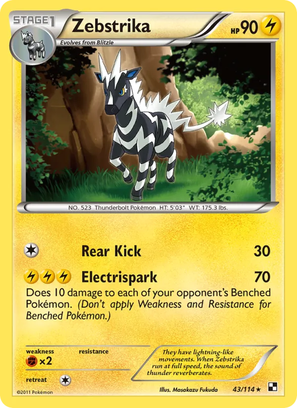 Zebstrika — Black & White #43 (Pokémon TCG card)