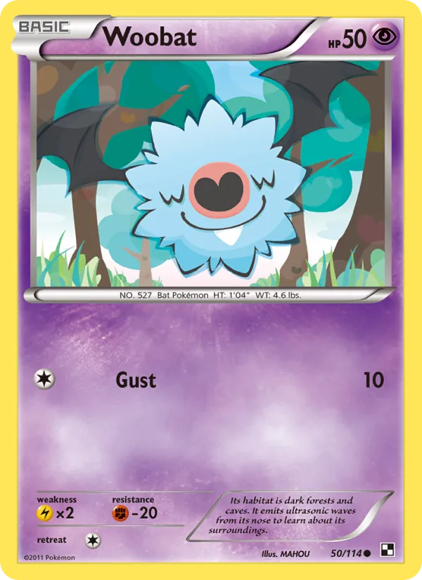 Woobat — Black & White #50 (Pokémon TCG card)