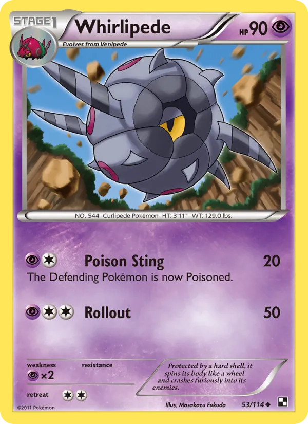 Whirlipede — Black & White #53 (Pokémon TCG card)
