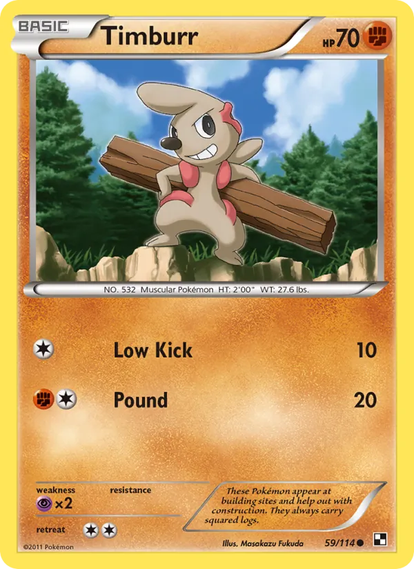 Timburr — Black & White #59 (Pokémon TCG card)