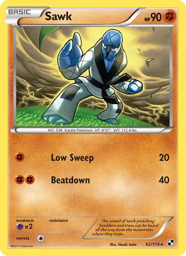 Sawk — Black & White #62 (Pokémon TCG card)