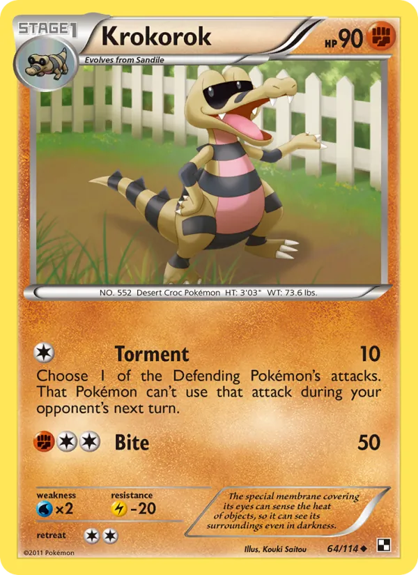 Krokorok — Black & White #64 (Pokémon TCG card)