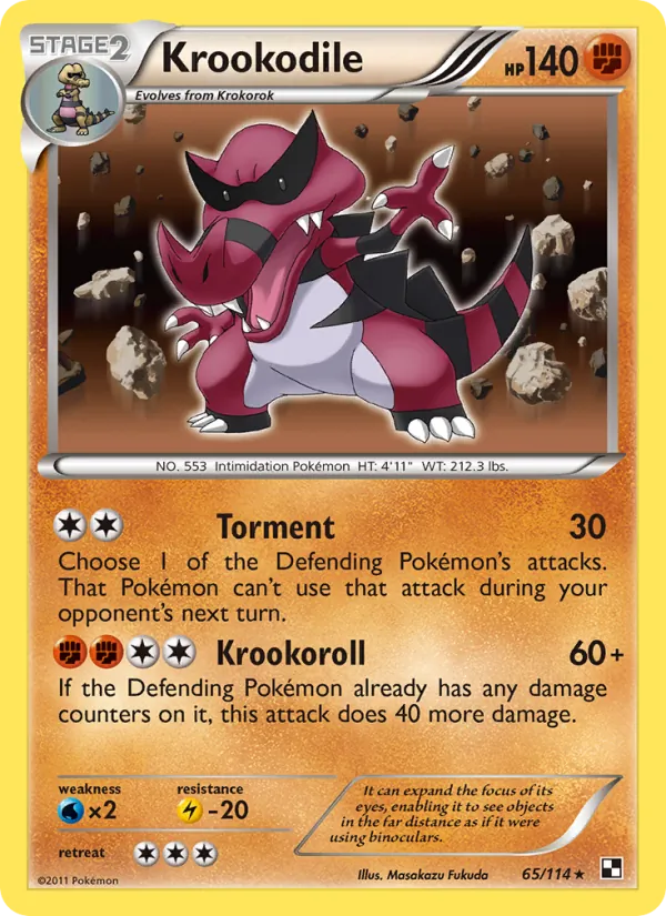Krookodile — Black & White #65 (Pokémon TCG card)