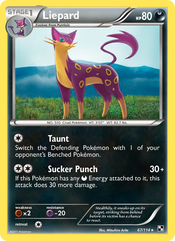 Liepard — Black & White #67 (Pokémon TCG card)