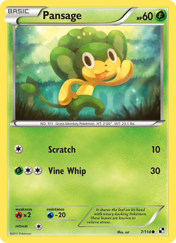 Pansage — Black & White #7 (Pokémon TCG card)