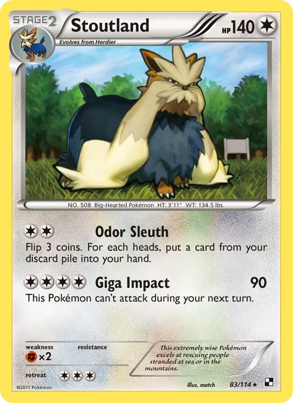 Stoutland — Black & White #83 (Pokémon TCG card)