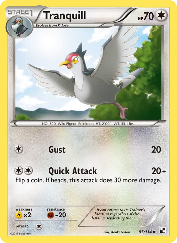 Tranquill — Black & White #85 (Pokémon TCG card)