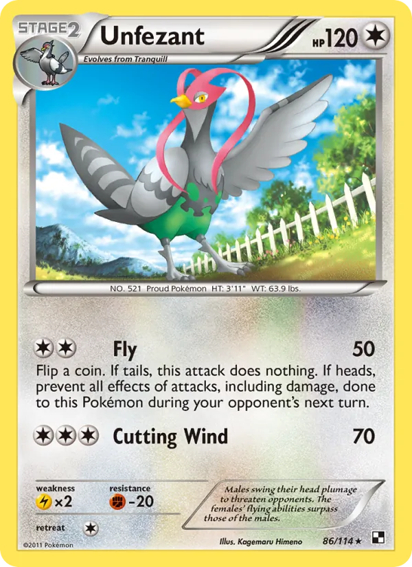Unfezant — Black & White #86 (Pokémon TCG card)