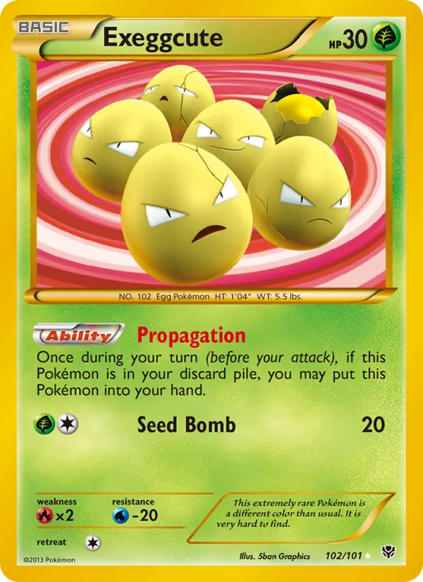 Exeggcute — Plasma Blast #102 (Pokémon TCG card)