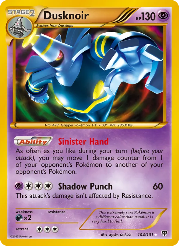 Dusknoir — Plasma Blast #104 (Pokémon TCG card)