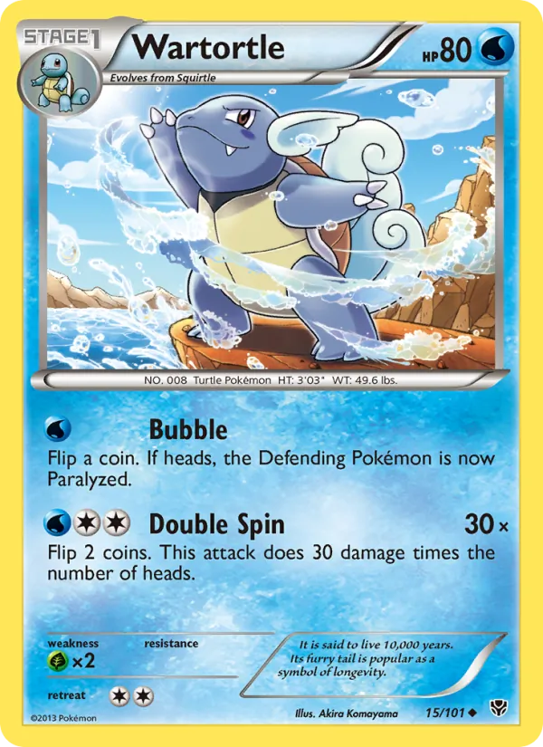 Wartortle — Plasma Blast #15 (Pokémon TCG card)