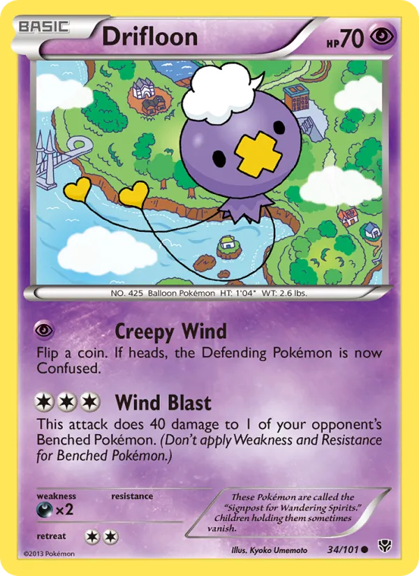 Drifloon — Plasma Blast #34 (Pokémon TCG card)