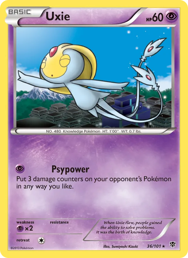 Uxie — Plasma Blast #36 (Pokémon TCG card)