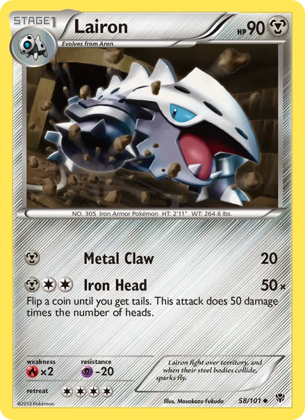 Lairon — Plasma Blast #58 (Pokémon TCG card)