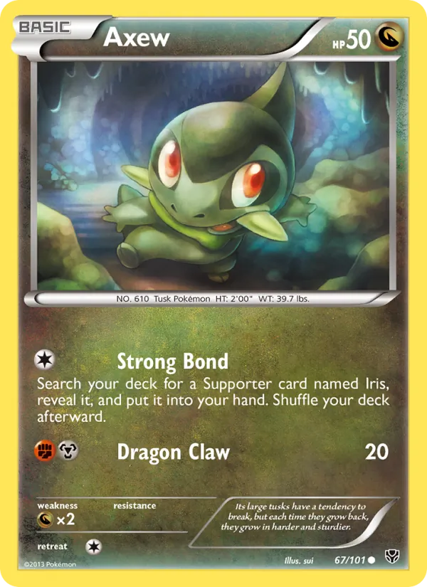 Axew — Plasma Blast #67 (Pokémon TCG card)