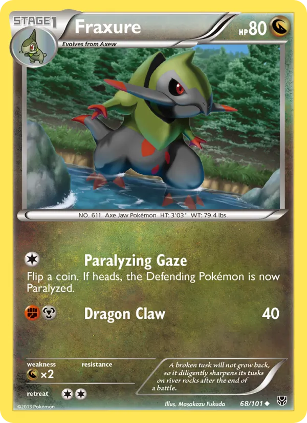 Fraxure — Plasma Blast #68 (Pokémon TCG card)
