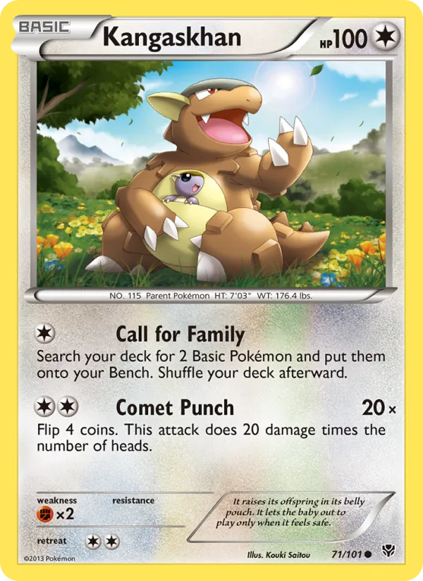 Kangaskhan — Plasma Blast #71 (Pokémon TCG card)
