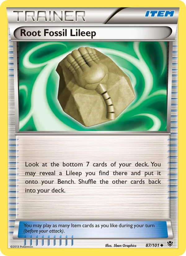 Root Fossil Lileep — Plasma Blast #87 (Pokémon TCG card)