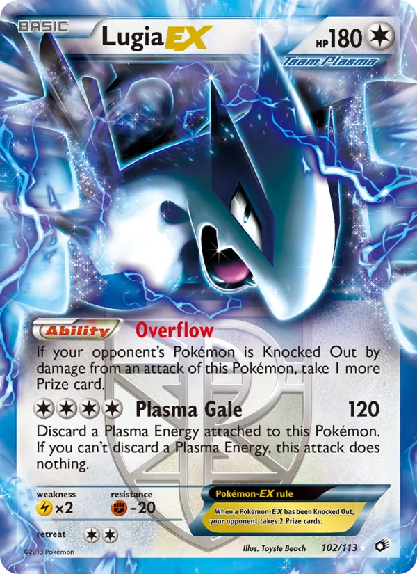 Lugia-EX — Legendary Treasures #102 (Pokémon TCG card)