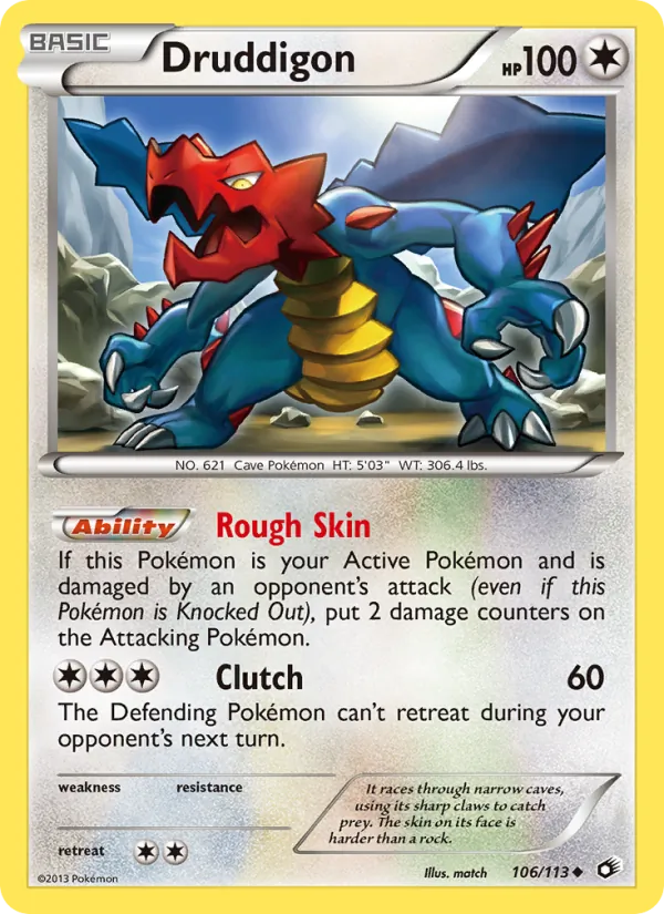 Druddigon — Legendary Treasures #106 (Pokémon TCG card)