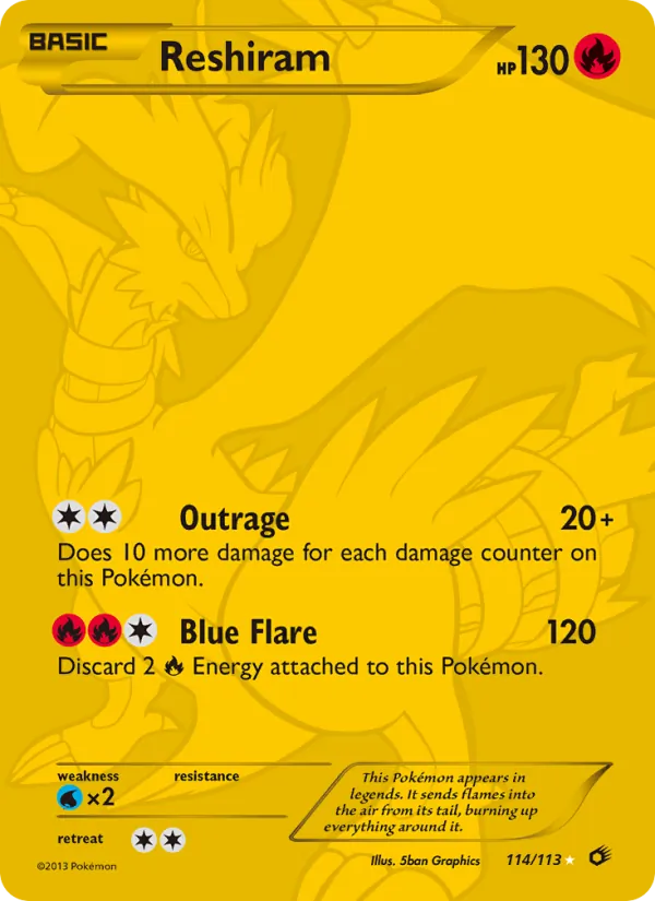 Reshiram — Legendary Treasures #114 (Pokémon TCG card)