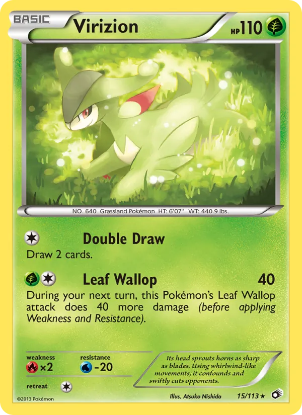 Virizion — Legendary Treasures #15 (Pokémon TCG card)