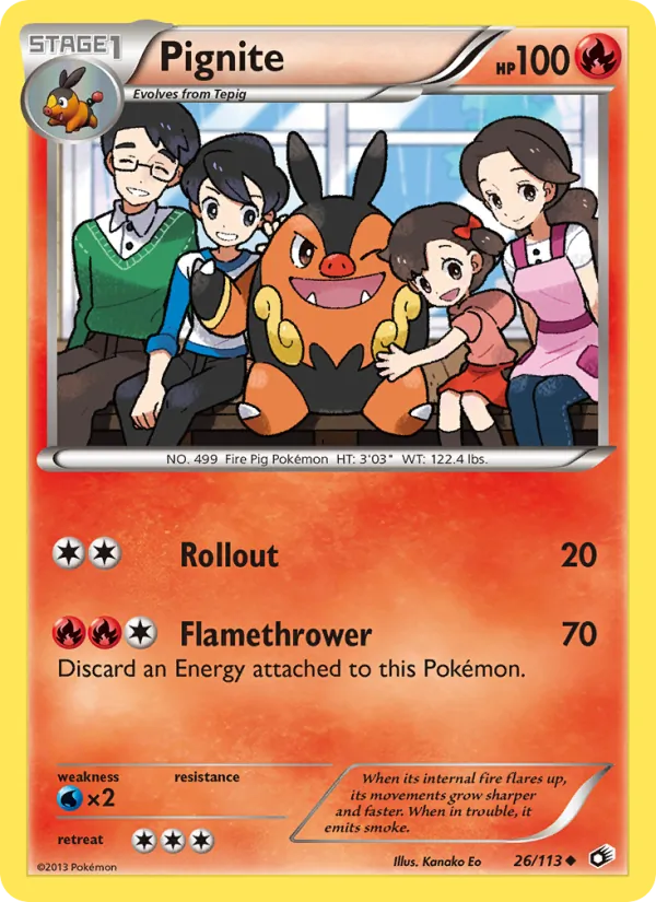 Pignite — Legendary Treasures #26 (Pokémon TCG card)