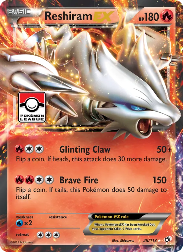 Reshiram-EX — Legendary Treasures #29 (Pokémon TCG card)