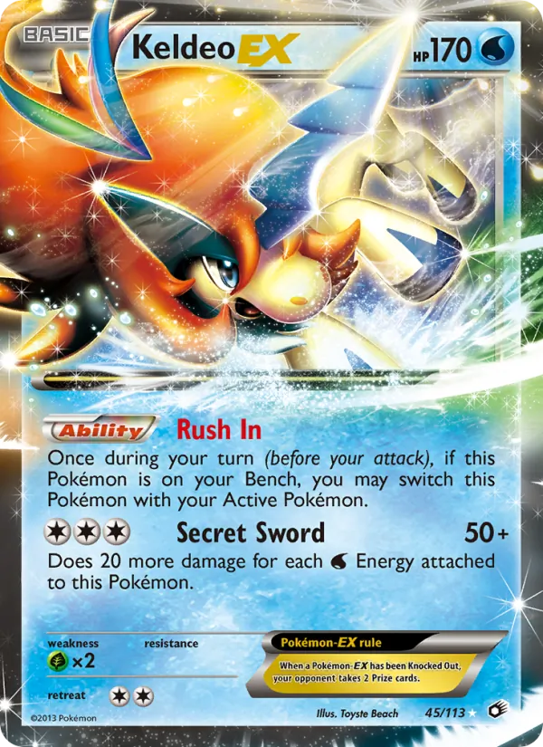 Keldeo-EX — Legendary Treasures #45 (Pokémon TCG card)
