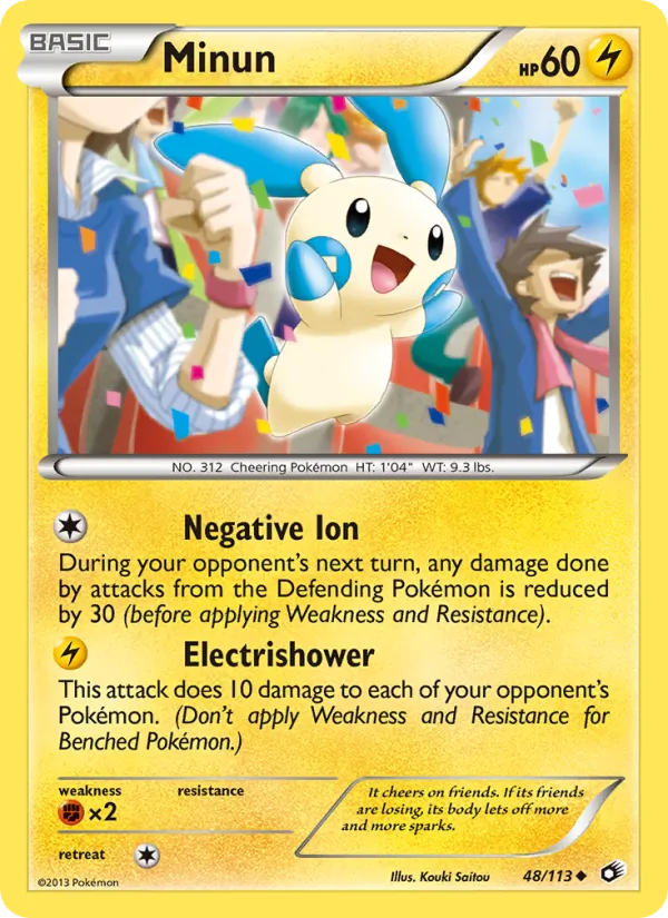 Minun — Legendary Treasures #48 (Pokémon TCG card)