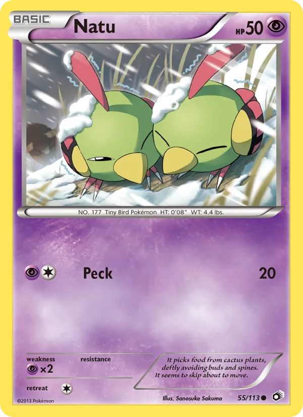 Natu — Legendary Treasures #55 (Pokémon TCG card)